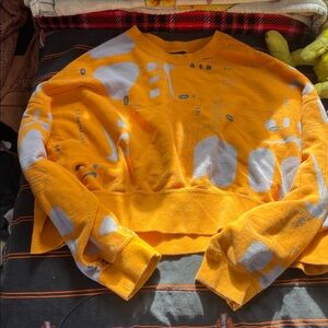 Nike Orange and Gray Graphic Sweatshirt